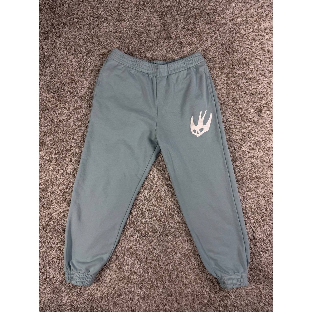Alexander McQueen McQ Women's Swallow Patch Blue Sweatpants Small